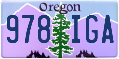 OR license plate 978IGA