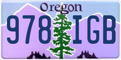 OR license plate 978IGB