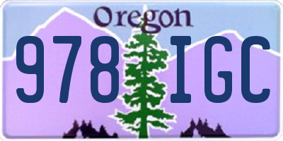 OR license plate 978IGC