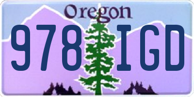 OR license plate 978IGD
