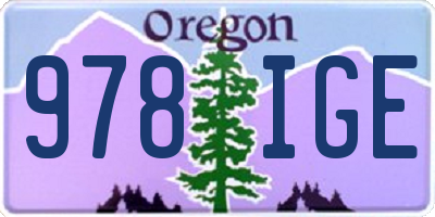 OR license plate 978IGE