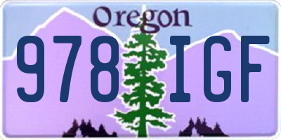 OR license plate 978IGF