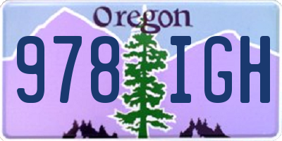 OR license plate 978IGH