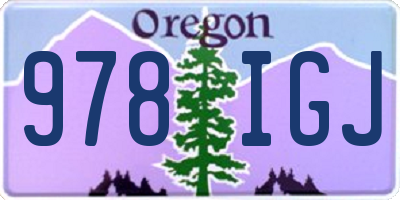 OR license plate 978IGJ