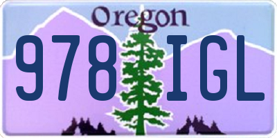 OR license plate 978IGL
