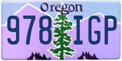 OR license plate 978IGP
