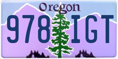 OR license plate 978IGT