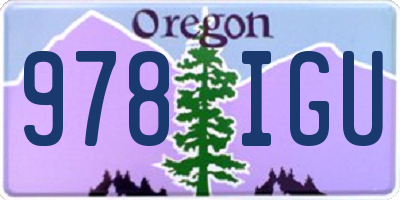 OR license plate 978IGU