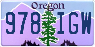 OR license plate 978IGW