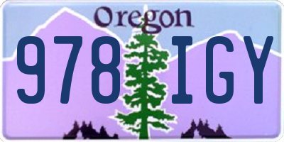 OR license plate 978IGY