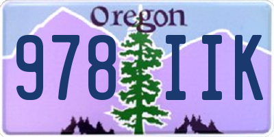 OR license plate 978IIK