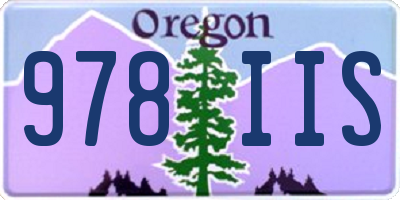 OR license plate 978IIS