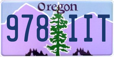 OR license plate 978IIT