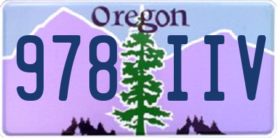 OR license plate 978IIV