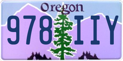 OR license plate 978IIY