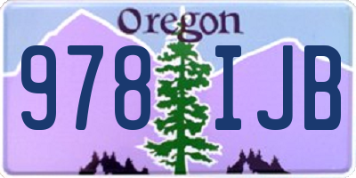 OR license plate 978IJB