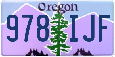 OR license plate 978IJF