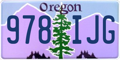 OR license plate 978IJG
