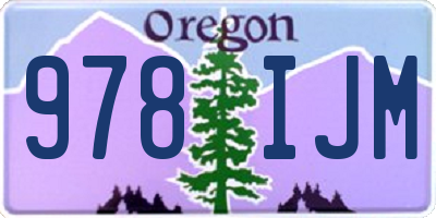 OR license plate 978IJM