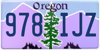 OR license plate 978IJZ