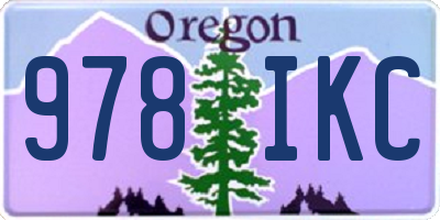 OR license plate 978IKC
