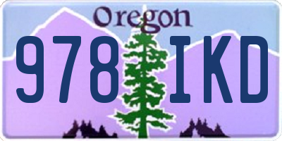 OR license plate 978IKD