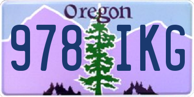 OR license plate 978IKG