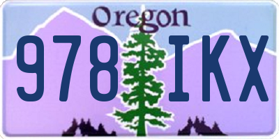 OR license plate 978IKX