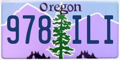 OR license plate 978ILI