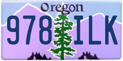 OR license plate 978ILK