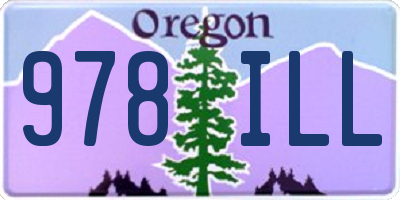 OR license plate 978ILL