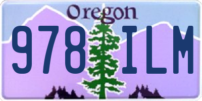 OR license plate 978ILM