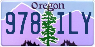 OR license plate 978ILY