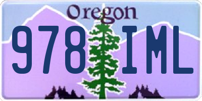 OR license plate 978IML