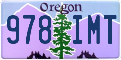 OR license plate 978IMT