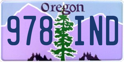 OR license plate 978IND