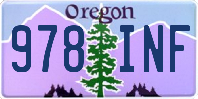OR license plate 978INF