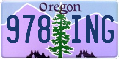 OR license plate 978ING