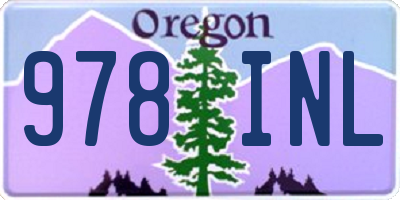 OR license plate 978INL