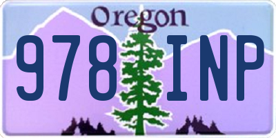 OR license plate 978INP