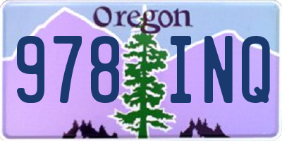 OR license plate 978INQ