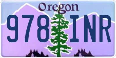 OR license plate 978INR