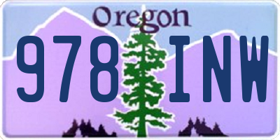 OR license plate 978INW