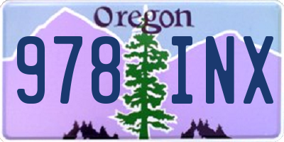 OR license plate 978INX