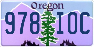 OR license plate 978IOC