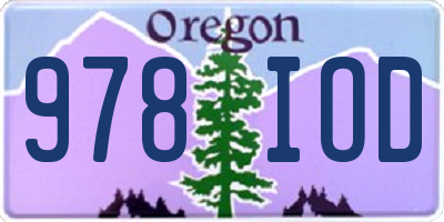 OR license plate 978IOD