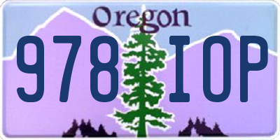 OR license plate 978IOP