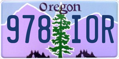 OR license plate 978IOR