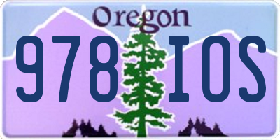 OR license plate 978IOS