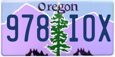 OR license plate 978IOX